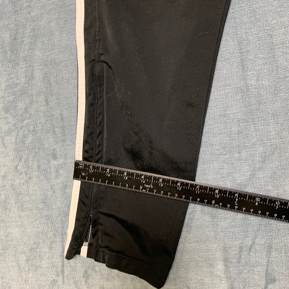 Adidas Primegreen Track Pants Mens Medium Black 3 Stripes Ankle Zip Drawstring